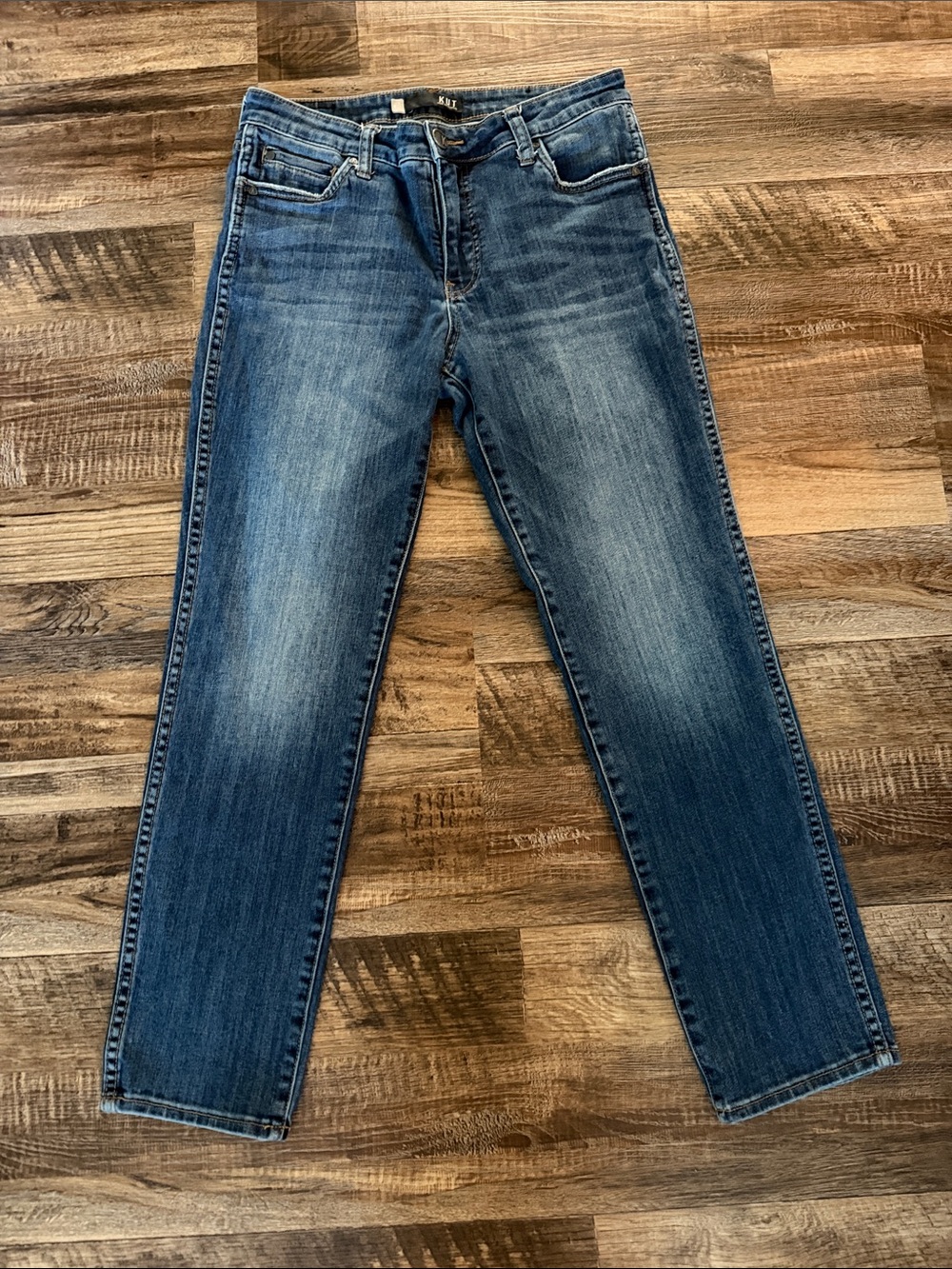 Kut from the Kloth Women's Straight Leg Jeans in Dark Blue Wash